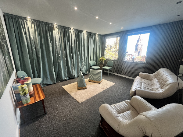 View of the Chapel of Repose were a deceased person would rest